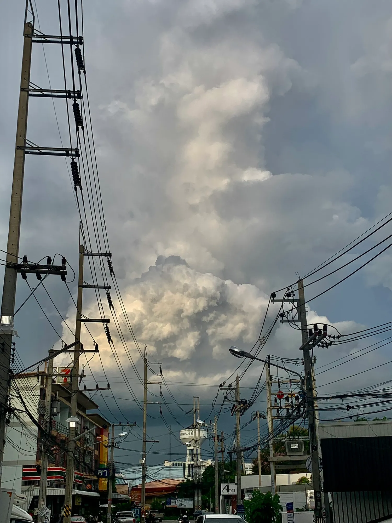 Storm building over the city
