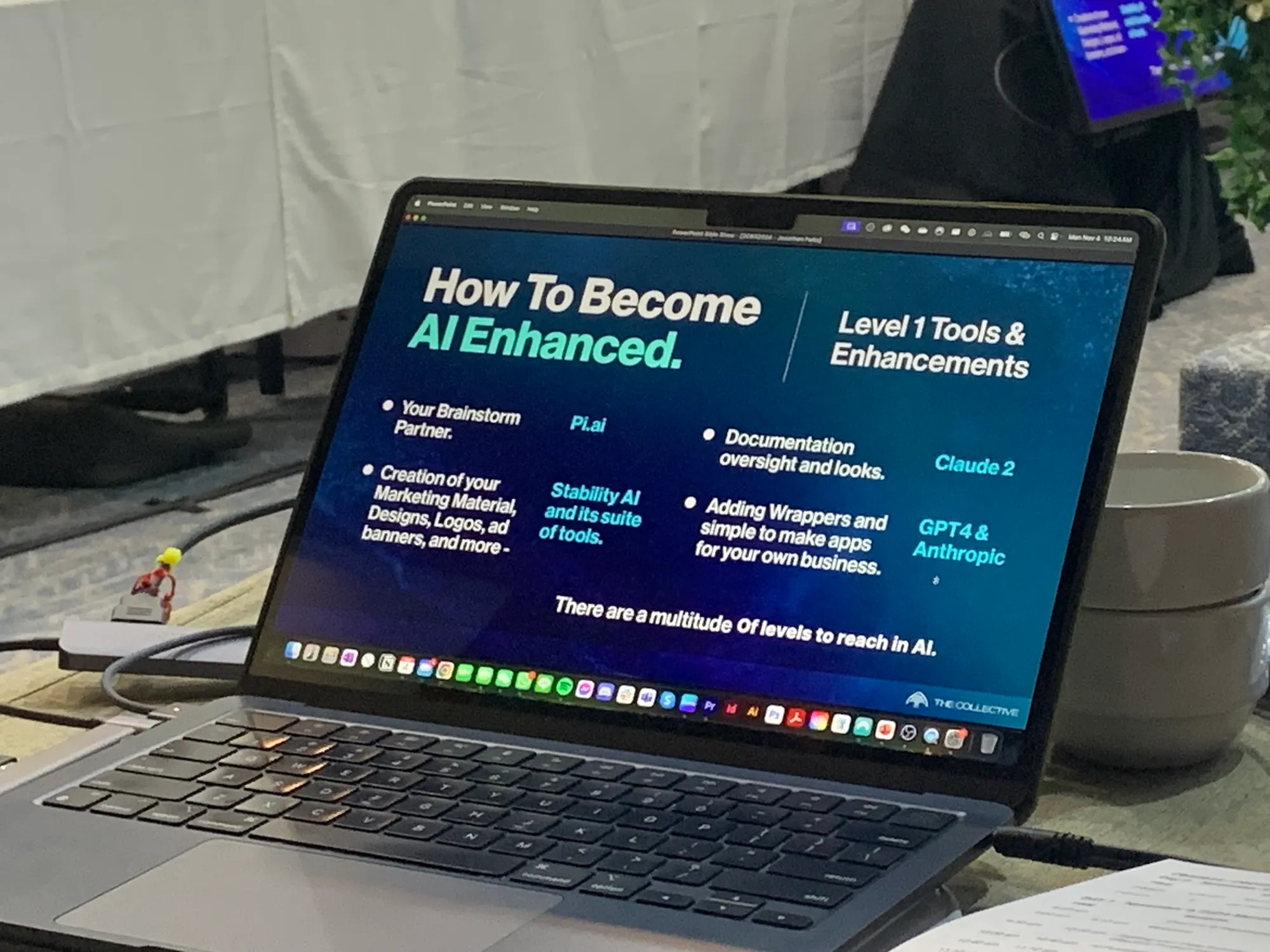 Laptop set up to work from