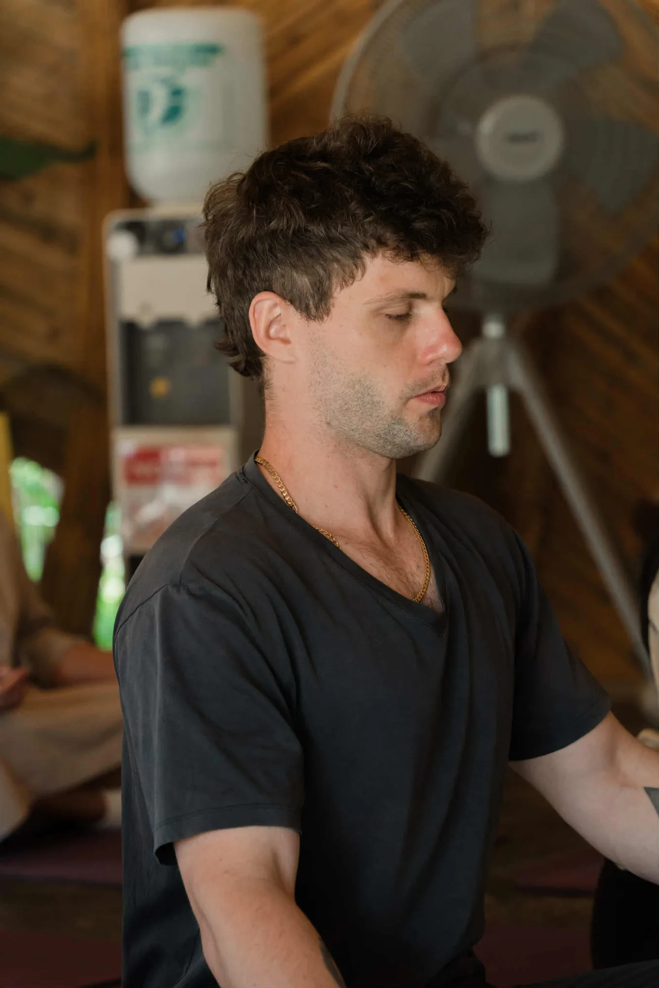 Sitting in meditation